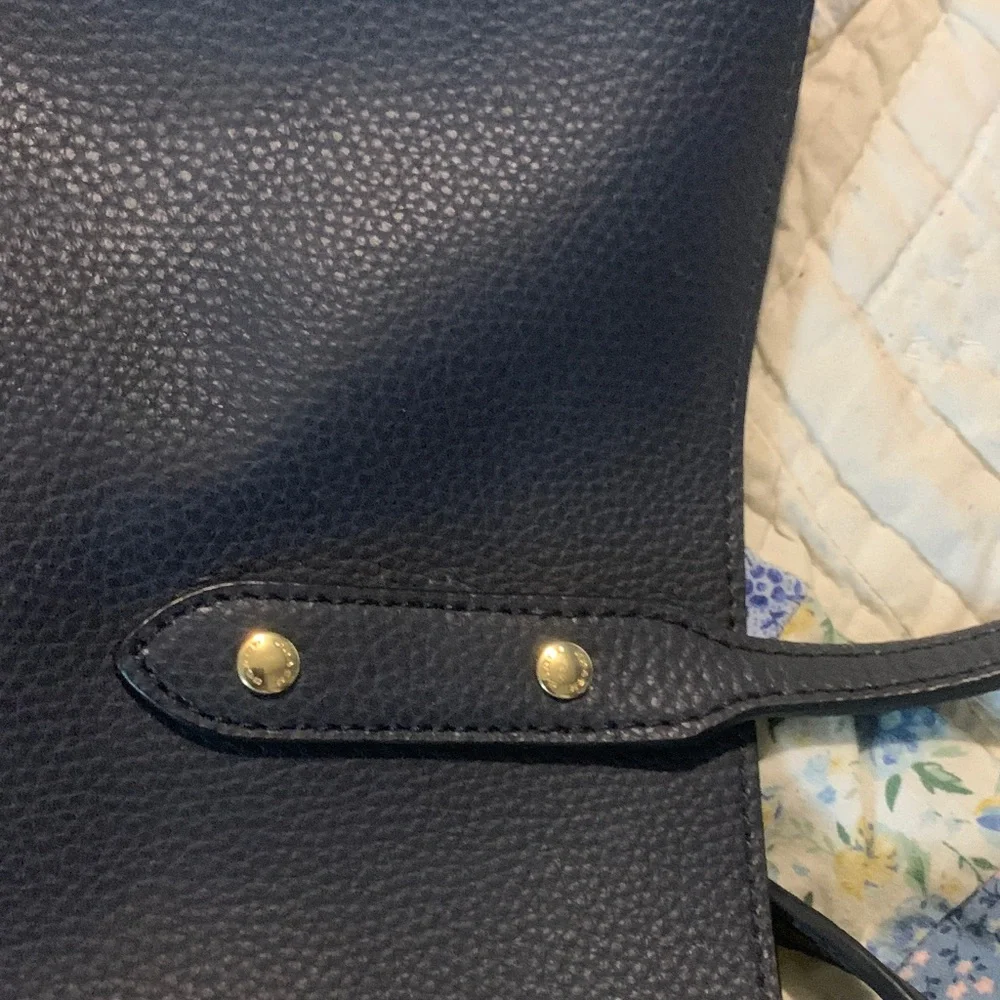Coach Black Pebbled Leather Tote with Gold Logo - Picture 8 of 9